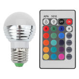 E27 3w 16 changement de couleur rgb LED lampe ampoule de balle 85-265V + ir télécommande